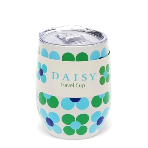 Thermo Kaffee Becher Daisy Blau-Grün