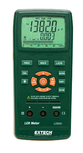 EXTECH LCR200 Digitales LCR-Messgerät - Multimeter zur präzisen Messung von Induktivität, Kapazität und Widerstand mit fünf Testfrequenzen - ideal für Elektronikprofis.