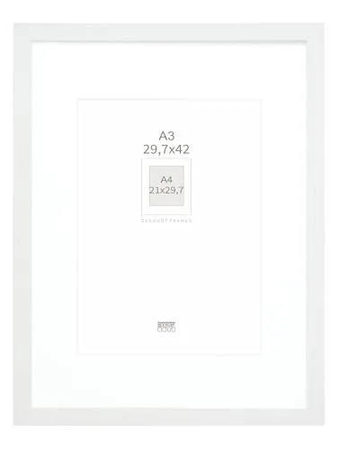 Deknudt S66KF1 P1 DIN A3 29.7x42 Holz weiß mit PassepartoutBürokleinmaterial