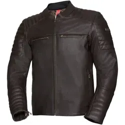 IXS Classic LD Dark Motorrad Lederjacke, braun, Größe 48 - Motorradjacke aus hochwertigem Leder mit leichtem, atmungsaktivem Netzfutter und 4 praktischen Außentaschen für optimale Funktionalität.