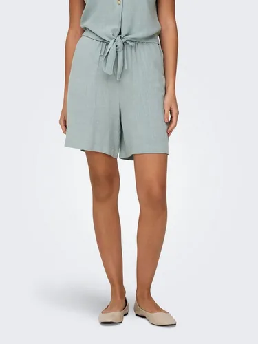 ONLY Damen Onlsiesta Mw Pull-Up Leinen Shorts Abyss XS - Bequeme Leinen-Shorts für Damen mit Kordelzugverschluss, ideal für warme Tage. Lockerer Schnitt und mittlere Taille sorgen für optimalen Tragekomfort.