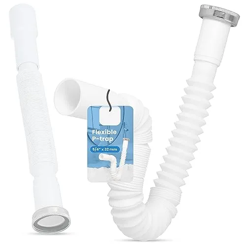 Flexibler Waschbecken Abfall Rohrfalle (Ablaufschlauch Röhrensiphon 5/4x32mm)