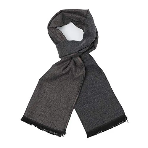 sy soul young Herren Herbst Baumwolle kariert Schal- Winter Jungen Warm Lange Scarf mit Luxuriöse eschenkbox(Grau&Rosa)
