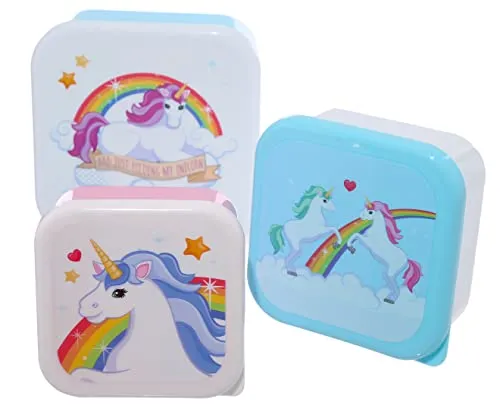 Puckator Enchanted Rainbow Set Behälter für alimenti-unicorno, Pink/Hellblau