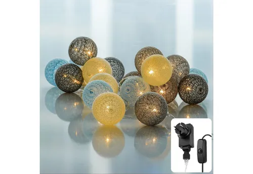 COZY HOME LED-Lichterkette Cotton Balls in blau von COZY HOME