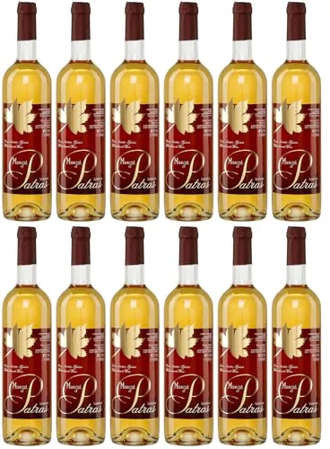 Muskat aus Patras 12x 0,75l Loukatos Likörwein weiß | 15% Vol. | + 20ml Jassas Olivenöl