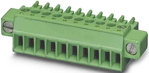 Phoenix Contact Buchsengehäuse-Kabel MC mit 2 Polen - Stecker für Nennstrom von 8 A und Bemessungsspannung von 160 V, ideal für verschiedene Anwendungen mit Schraubanschluss und grünem Design.
