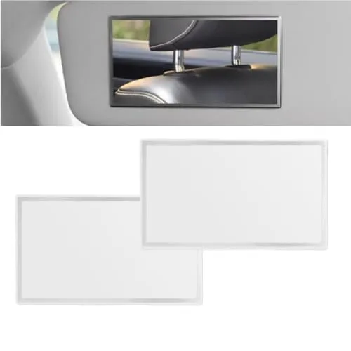 NAROSEBE 2 PCS Auto Sonnenblende Spiegel Kosmetikspiegel Selbstklebender | Schminkspiegel, Sonnenblende Makeup Spiegel Auto Visier Sitzrückenspiegel, für Autositz-Rücken-Platz (15 * 8cm)