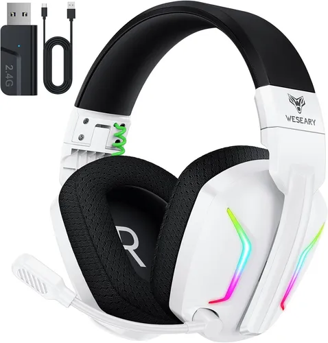 WG1 Bluetooth Headset, 2,4G Wireless Gaming Headset mit Mikrofon für PS5, PS4,