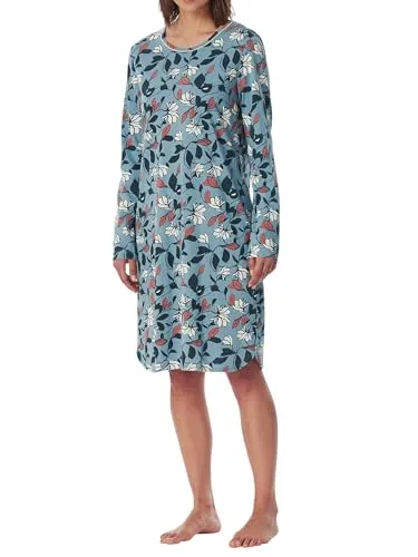 Schiesser Damen Nachthemd Sleepshirt 1/1 Langarm ca. 100cm - 182018, Größe Damen:38, Farbe:Mehrfarbig 2