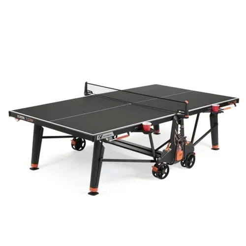 CORNILLEAU 700X Tischtennisplatte - Tischtennisplatte für Freizeiteinrichtungen und Vereinsspieler, wetterfest und klappbar. Mit 8 mm Melaminharzplatte für Turnierqualität und Höhenverstellung für optimale Spieleigenschaften.