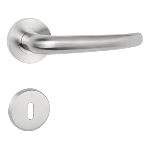 Hermat Türdrücker BB Basic 06 Edelstahl matt Türgriff Drückergarnitur Türklinke, Typ:BB- Buntbart