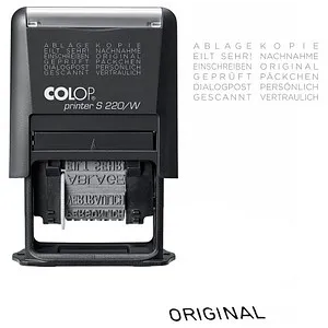 COLOP Textstempel Printer S 220/W N selbstfärbend schwarz ohne Logo, 1 St.