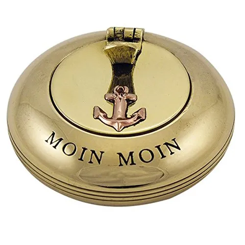 Klappaschenbecher Ascher Messing Ø=6cm Sea-Club maritime Dekoration