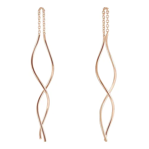 MATERIA Durchzieher Ohrring Spirale Silber 925 rosé vergoldet