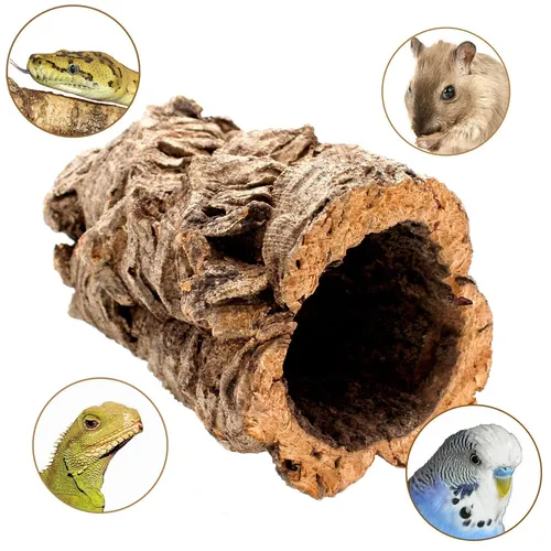 Korkröhre 20cm Korktunnel Deko Terrarium Hamster Reptilien Korkhöhle Nager