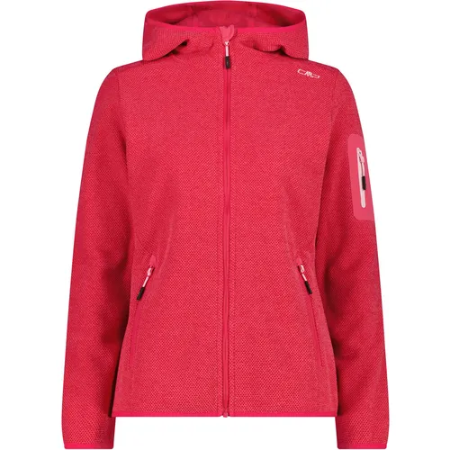 CMP Damen Unterjacke Kapuzen Fleecejacke Strick