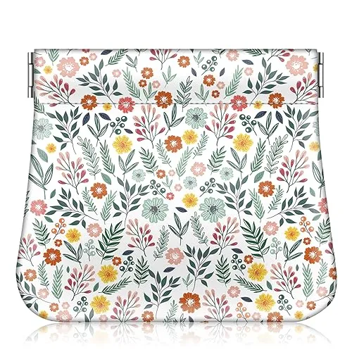Fintie Portemonnaie Damen Klein, Premium Kunstleder Geldbörse Geldbörse Geldbeutel Portemonnaie Klein Coin Purse Münzgeldbörse Münzbeutel Schlüsseletui für Damen, Frühlingblume