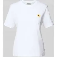 Damen T-Shirt aus Bio-Baumwolle LUALAA Flower Regular Fit - T-Shirts für Damen, aus 100% GOTS-zertifizierter Bio-Baumwolle, nachhaltig und stylisch für umweltbewusste Modebewusste.