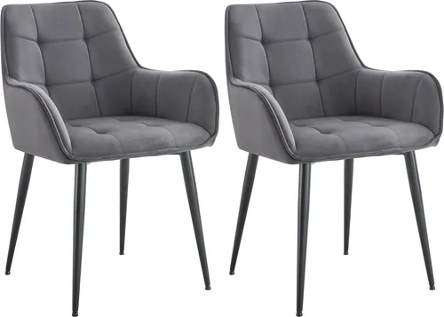 Deluke Esszimmerstuhl Dunkelgrau – 2er Set, Komfort und Stil