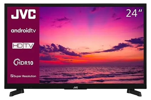 JVC 24 Zoll Android Smart TV LT-24VAH3455 - Fernseher mit HDR 10 und Triple-Tuner für vielfältigen Empfang. Erleben Sie brillante HD-Bilder und grenzenlose Unterhaltung über Google Play Store.