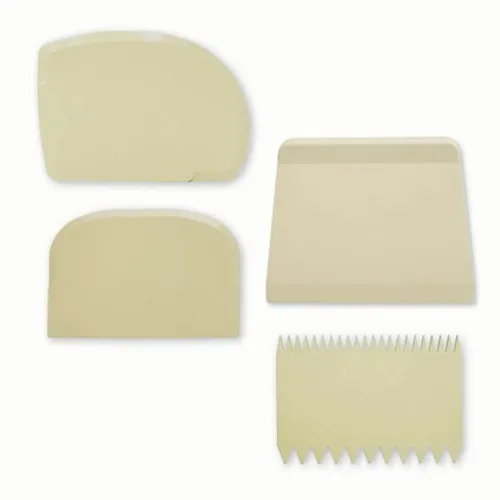 Teigschaber Set 4 teilig 2x Schlesinger  Kuchenschaber 1x Kamm 1x Teigabstecher