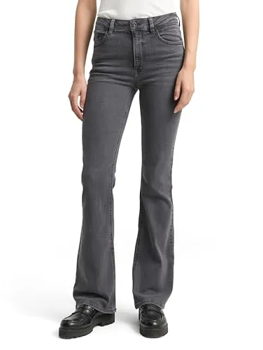 Tom Tailor Damen Jeans - High Waist Bootcut - Stylische High Waist Bootcut Jeans im Five-Pocket-Style mit praktischem Stretch-Anteil für mehr Bewegungsfreiheit. Perfekt für einen lässigen Look und angenehmen Tragekomfort. Hohe Bundhöhe und ausgestelltes Bein sorgen für eine tolle Silhouette.