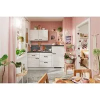 pino Küchenzeile 180 cm Beton Weißgrau rechts mit Einbaugeräten