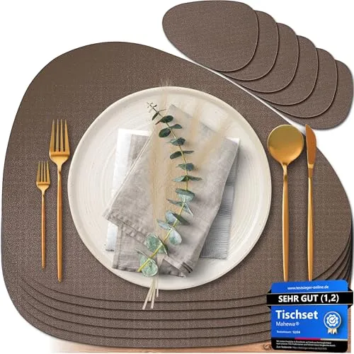 Mahewa® 6er Set Premium Tischset aus Kunstleder von MAHEWA