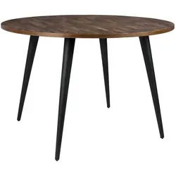 Esstisch MO 110 cm aus recycled Teak - Tische & Stehtische: Moderner Esstisch für bis zu 4 Personen, aus nachhaltigem, massivem Teakholz, ideal für ein stilvolles Esszimmer im Vintage-Look.