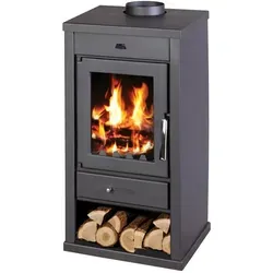 Kaminofen Victoria Vanessa Lux schwarz - 7,52 kW - Moderner Kaminofen mit effizienter Brennraumtechnik und elegantem Design. Ideal für gemütliche Abende, bietet Platz für Holzscheite bis 42 cm. Hohe Wärmeleistung und geprüfte Qualität für ein angenehmes Raumklima.