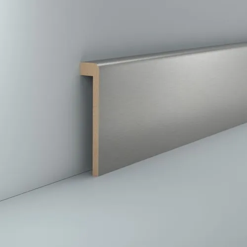 Produktbild Sockelleiste Abdeckleiste Fliesensockel 19 x 96 mm Edelstahl Modern MDF