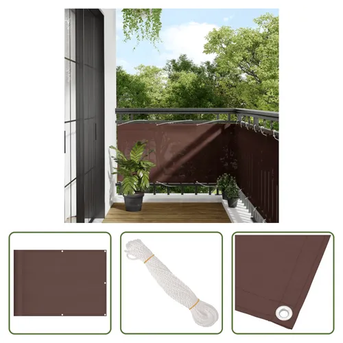 The Living Store Balkon-Sichtschutz Braun 75x800 cm 100 % Polyester-Oxford