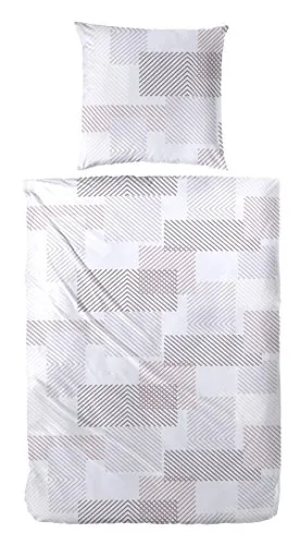 Hahn Bettwäsche Graphic grau 1 Bettbezug 135 x 200 cm + 1 Kissenbezug 80 x 80 cm