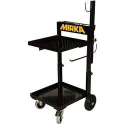 MIRKA Trolley für Industriesauger 9190310111 - Sonstiges Staubsaugerzubehör, stabiler und höhenverstellbarer Trolley mit zwei Blechregalen zur optimalen Aufbewahrung von Mirka Staubsaugern und Zubehör, rollbar mit Bremsfunktion.