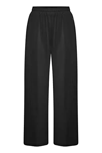 OXMO OXBryndis Damen Hose Stoffhose Culotte aus Modal-Mix Regular Fit, Größe:XXL, Farbe:Black (194007)