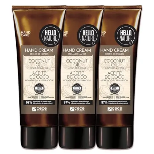 P-Beauty Naturkosmetik Handcreme mit Bio Kokosöl, vegane Feuchtigkeitspflege für trockene Hände - zieht schnell ein & pflegt intensiv trockene Haut - Handpflege ohne Parabene & Silikone (3x75ml)