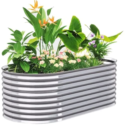 Outsunny Hochbeet Dunkelgrau 80x56x160 cm - Modulares Metall-Hochbeet für den Garten. Rostbeständig, extra tief für Pflanzen mit langen Wurzeln und einfach zu montieren – ideal für kreative Gartenprojekte.