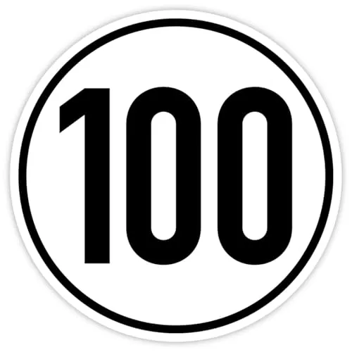Aufkleber Geschwindigkeits-Schild „100 km/h“ Folie selbstklebend gemäß StVZO § 58 | Ø 15 cm Made in Germany