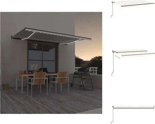 Automatische Markise mit LED & Windsensor 500x300 Creme