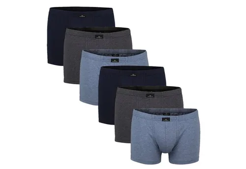Götzburg Herren Pants 6er Pack - Bequeme Unterwäsche in Blau/Grau - Herrenunterhosen im 6er Pack, aus hochwertigem Baumwoll-Stretch für optimalen Tragekomfort. Elastischer Bund mit Götzburg Logo, ideal für den täglichen Gebrauch.