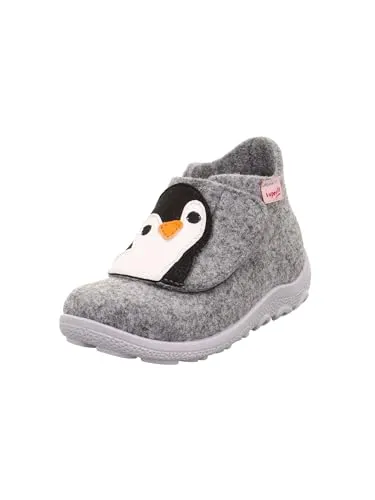Superfit Jungen HAPPY Hausschuhe, GRAU/SCHWARZ 2000 - Hausschuhe mit hervorragendem Fußklima dank Wollfilz und wärmender Schurwolle, ideal für warme Füße und ein gemütliches Zuhause. Klettriemen ermöglichen einfaches An- und Ausziehen.