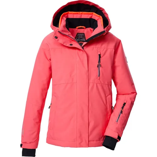Skijacke KILLTEC KSW 205 GRLS SKI JCKT - Funktionsjacke für Kinder, wasserdicht und atmungsaktiv mit 10.000 mm Wassersäule, ideal für den Skiurlaub. Verstellbare Kapuze und praktische Taschen sorgen für besten Komfort.