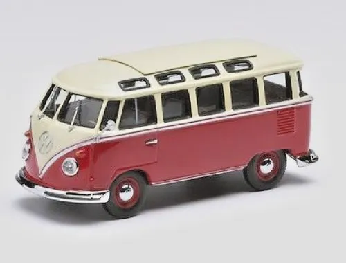 Volkswagen Original Modellauto T1c Samba 1:43 in rot/weiß 231099300E Y3D