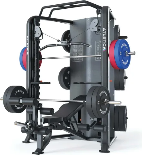 ATLETICA DarkStar Multipresse | Premium Smith Maschine mit integrierten Führungsrollen