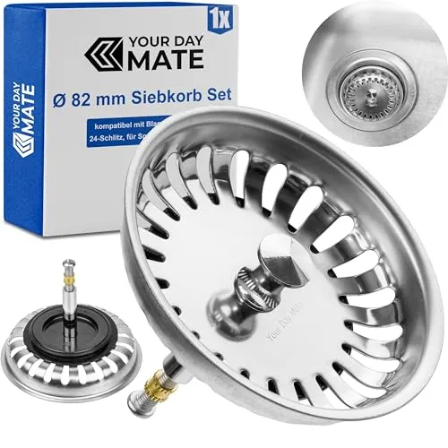 Spülbecken Siebkörbchen, Ø 82 mm, Ersatz für 125555, kompatibel mit Blanco 3,5