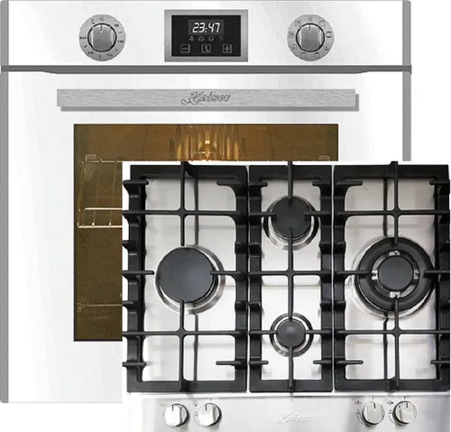 Kaiser Herd Set EH 6326 W + KCG 6364, Elektro Backofen 79L + Gas Kochfeld 60 cm