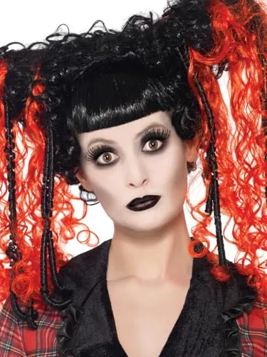 Smiffys Gothic Make-up Set, enthält Gesichtsfarben, Lippenstift und Wimpern Halloween