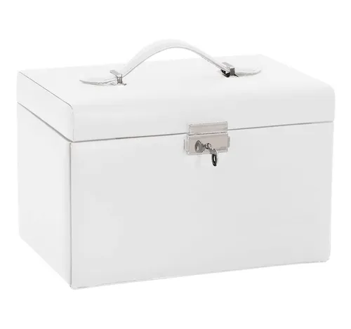 vidaXL Schmuckkästchen 3-Schichten mit Spiegel in weiß von vidaXL