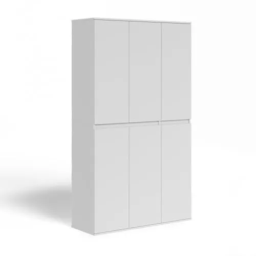 Vicco Kleiderschrank Claus, Weiß, 6 Türen - Kleiderschrank mit 6 Türen und 8 Einlegeböden, ideal für optimalen Stauraum und Ordnung in Ihrem Zuhause. Klassisches Design für jedes Ambiente.